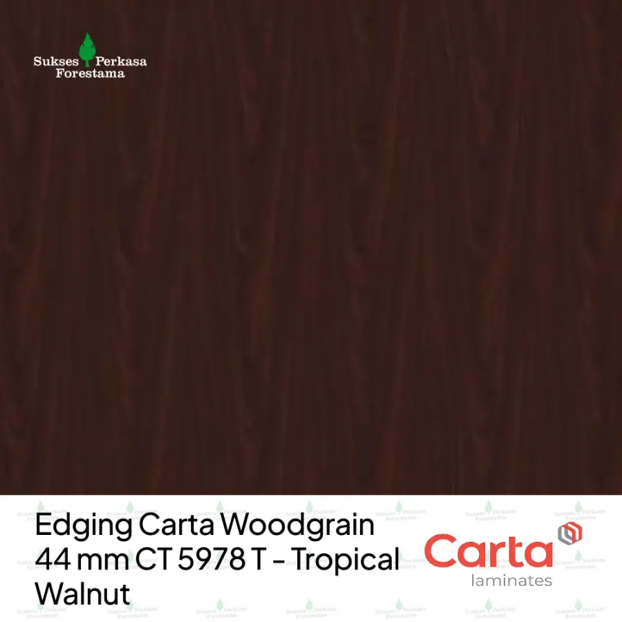 Edging Carta Woodgrain 44 mm CT 5978 T - Tropical Walnut