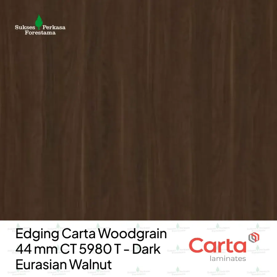 Edging Carta Woodgrain 44 mm CT 5980 T - Dark Eurasian Walnut